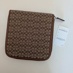 Coach Brown and Tan Signature DVD or CD case Vintage